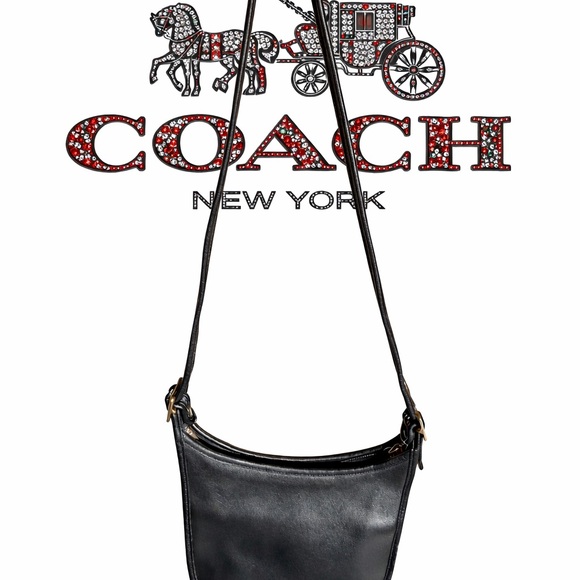 Coach Vintage 1997 Black Leather Shoulder/Crossbody Bag 9955